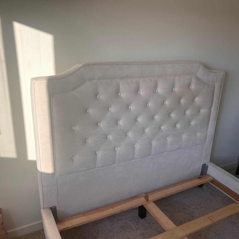 Elegant Cream Upholstered Headboard